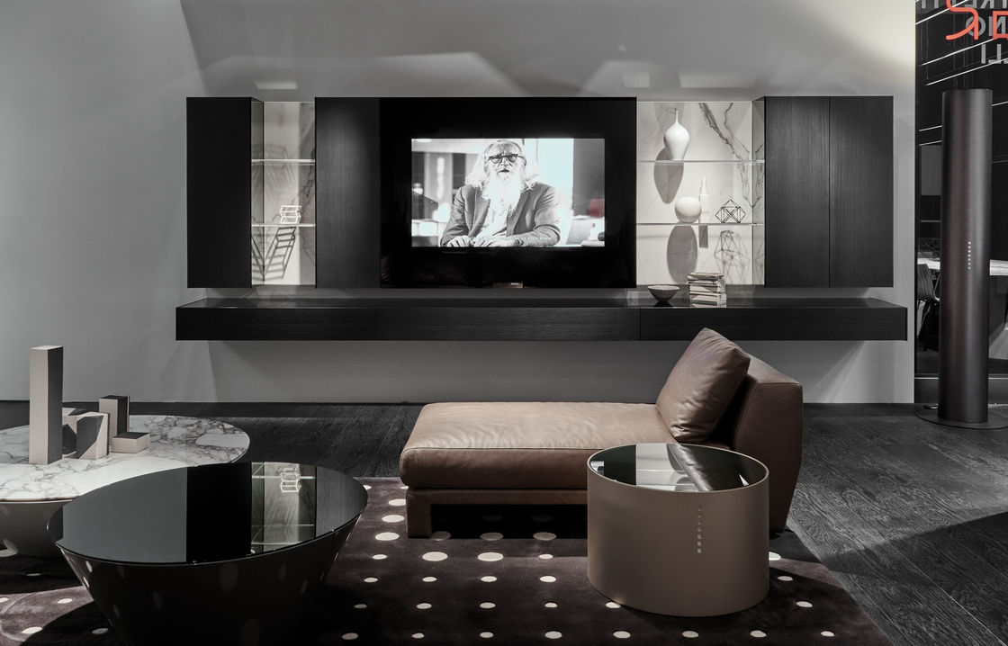 Unidad de TV de estilo de madera para el salón y el juego de mesa de café para el entretenimiento del apartamento
