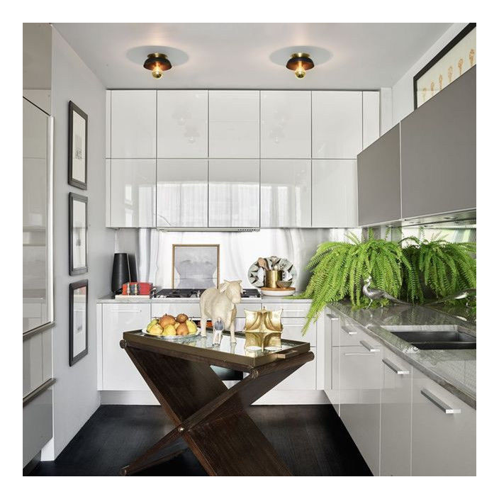 Cabinetes de madera sólida blancos brillantes Tipo de gabinete gabinetes de cocina modulares CAD / 3D libremente