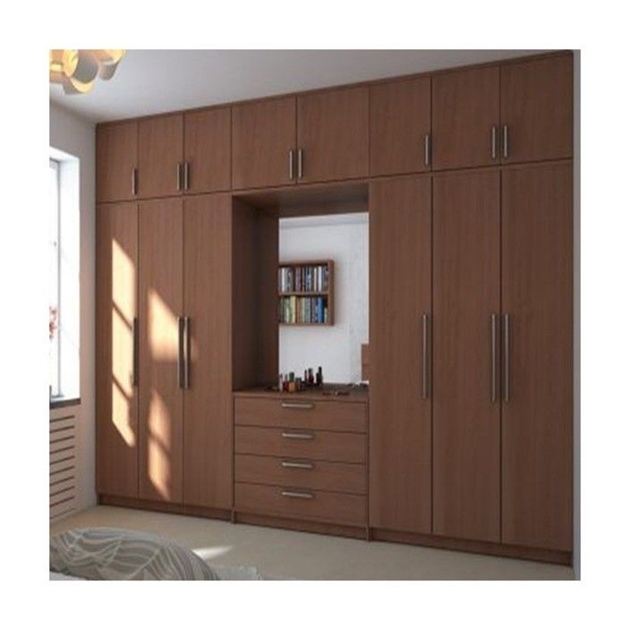 Armario de madera contrachapada de dormitorio de color sólido mate lacado para muebles de hogar de apartamento