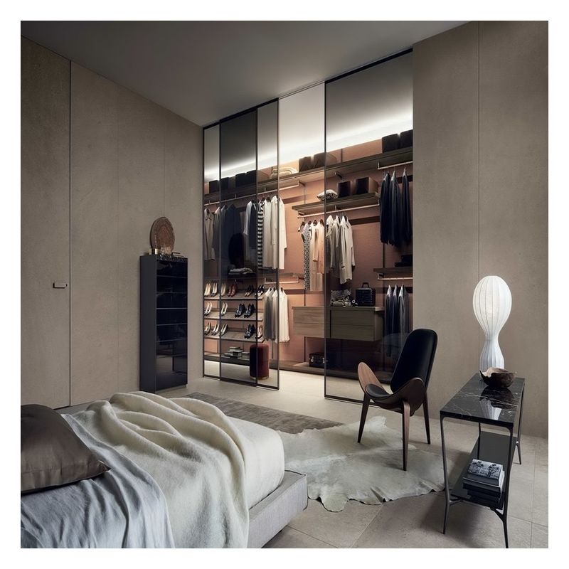 Armario de madera contrachapada de dormitorio de color sólido mate lacado para muebles de hogar de apartamento