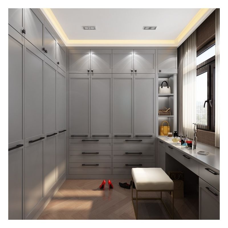 Solución de almacenamiento de madera minimalista para muebles de dormitorio
