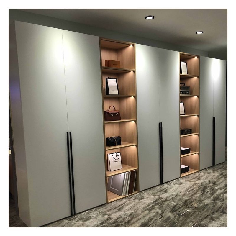 Solución de almacenamiento de madera minimalista para muebles de dormitorio