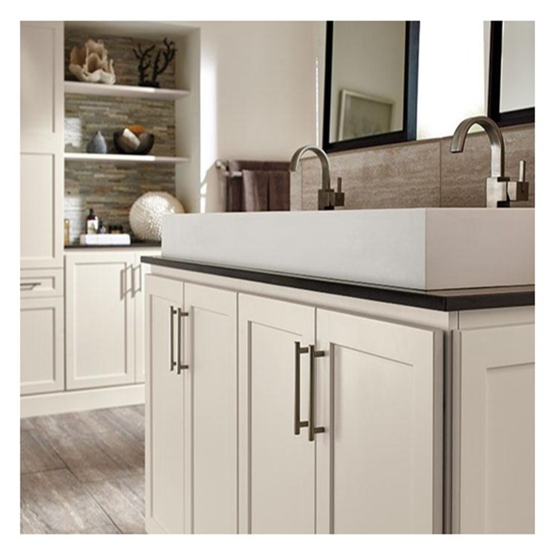 El estilo Shaker Laca blanca Super impermeable Gran tamaño gabinete de baño Combo de vanidad