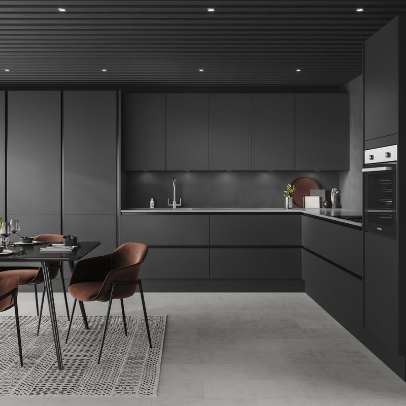 Armario modular europeo Blum de diseño moderno completo con color de carilla personalizado y fregadero