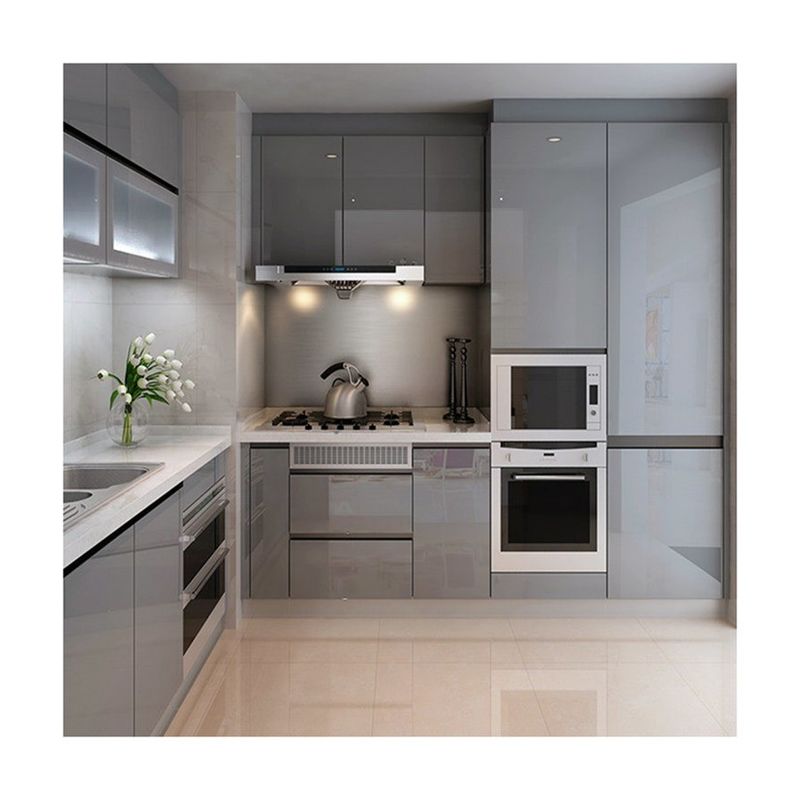 Casa Moderno Flat Pack Smart Kitchen Pantry Modular Muebles de cocina gabinetes para villa