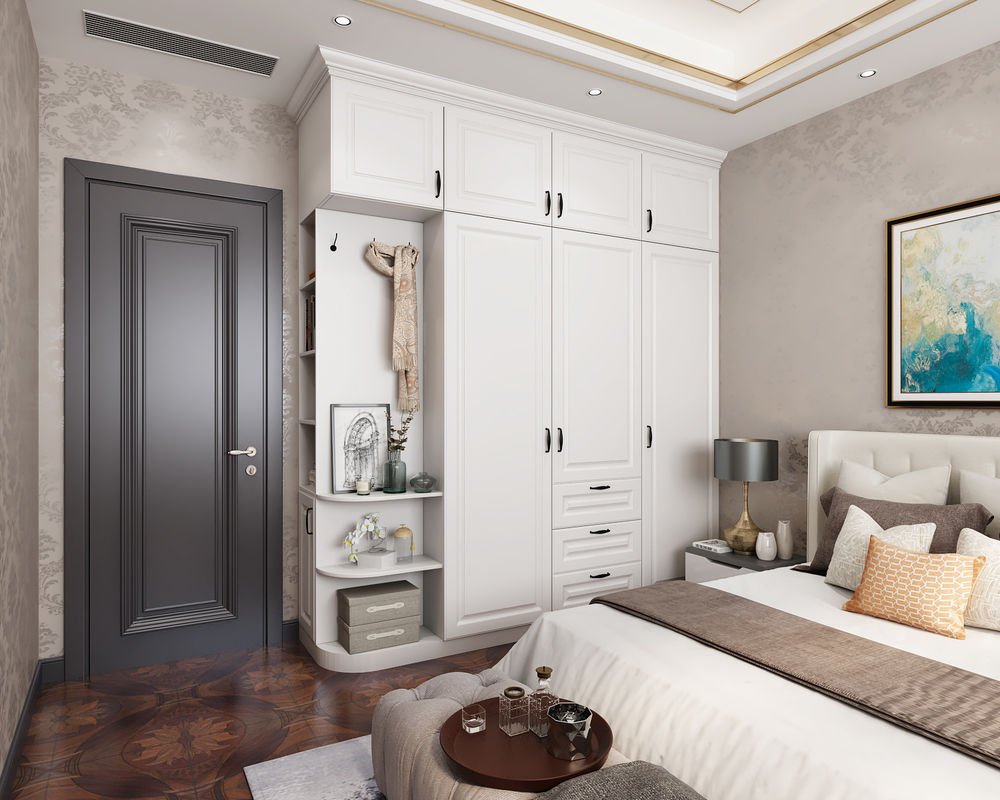 Muebles de dormitorio para master armario armario de alta gama de madera en diseño de estilo moderno