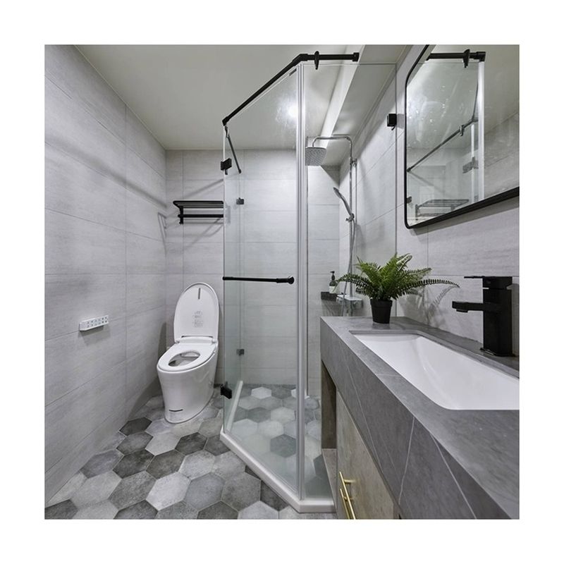 Conjunto de baño moderno montado en la pared con armario de espejos inteligentes ancho 38-46