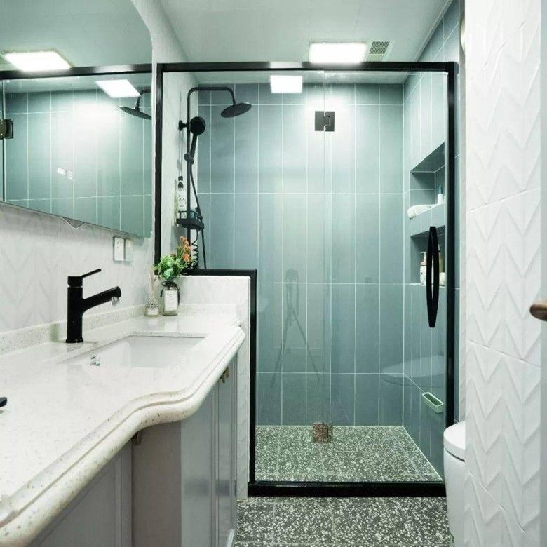 Conjunto de baño moderno montado en la pared con armario de espejos inteligentes ancho 38-46