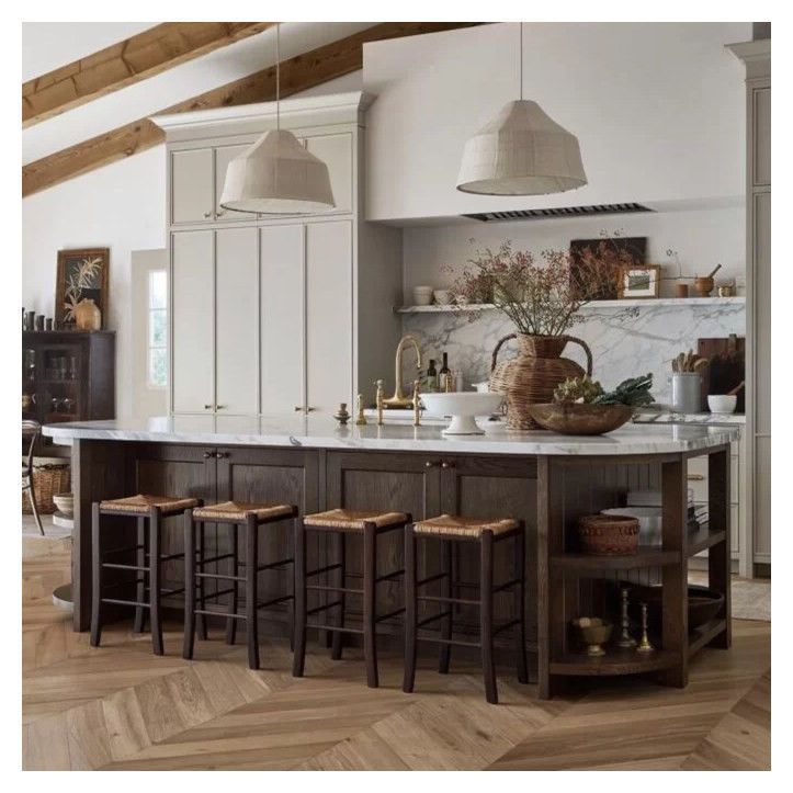 Armoires de cocina de madera maciza para apartamentos hechos a medida