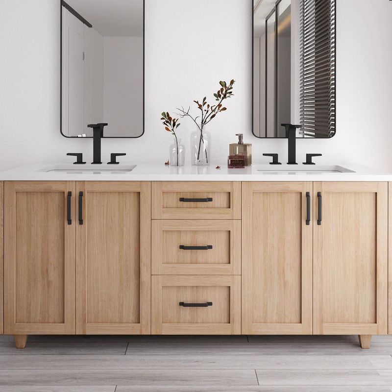 30-48 pulgadas gabinete de MDF Vanidad de pie de baño chino Vanidad con fregadero y espejo