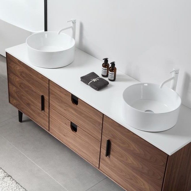 30-48 pulgadas gabinete de MDF Vanidad de pie de baño chino Vanidad con fregadero y espejo