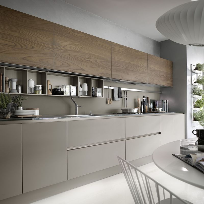 YALIG Conjunto de bastidores de especias de madera independientes para el gabinete de cocina de planta abierta ligero europeo