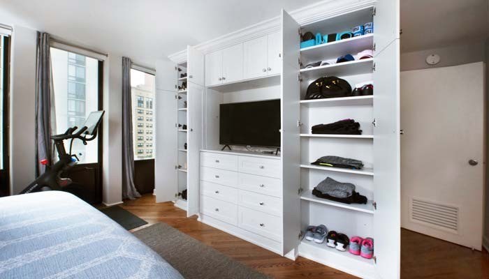 Muebles de dormitorio modernos resistentes a la humedad Armario para instalación en la pared