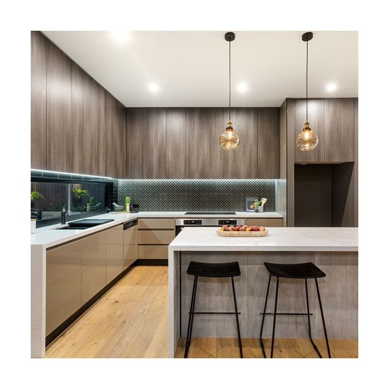Blum Hardware YALIG Tamaño personalizado Modular Fibra de vidrio L Forma Ss gabinete de cocina muy