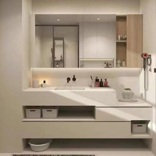 Fin de lujo diseño moderno 28 72 pulgadas Fluted PVC membrana estrecha flotante cuarto de baño