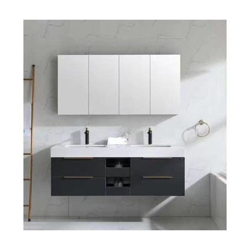 Rectángulo Hotel de lujo Baño Vanidad con fregadero y cajones de almacenamiento en diseño moderno
