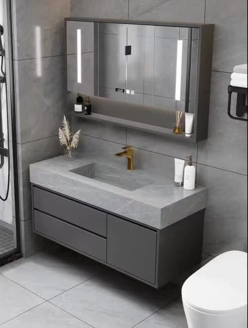 Rectángulo Hotel de lujo Baño Vanidad con fregadero y cajones de almacenamiento en diseño moderno