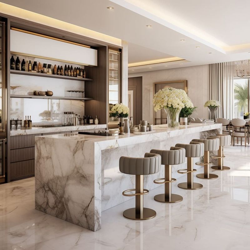 Muebles de cocina de diseño moderno y sencillo con selección de color de chapa personalizada