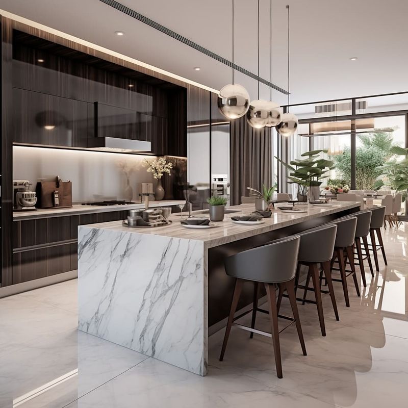 Muebles de cocina de diseño moderno y sencillo con selección de color de chapa personalizada