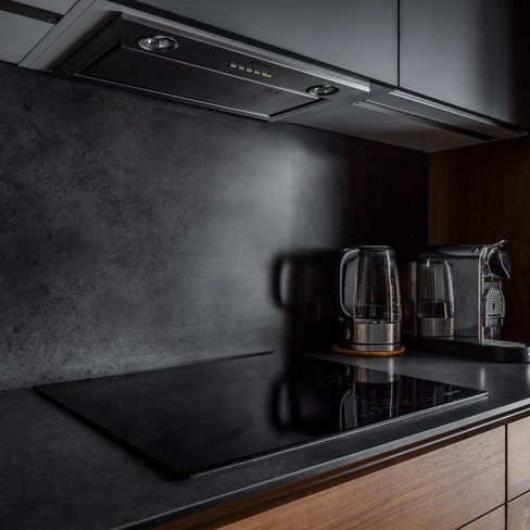 Armario de muebles modulares de color de chapa personalizado para cocina moderna de villa / apartamento