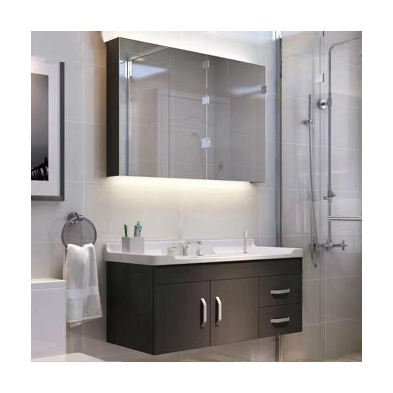 38-46 en ancho Rectángulo de lujo Resina Cerámica Lavabo Vanidad para Venta de gabinete de baño