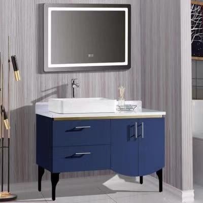 Ancho 38-46 en estilo moderno Navy azul gabinete de baño de la vanidad con montura de pared espejo
