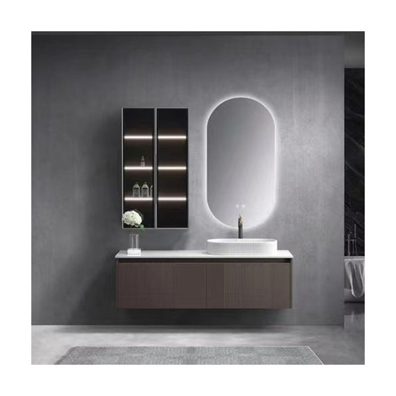 36 pulgadas moderno lavabo de almacenamiento cuenca de baño de la vanidad con espejo LED inteligente diseño personalizado