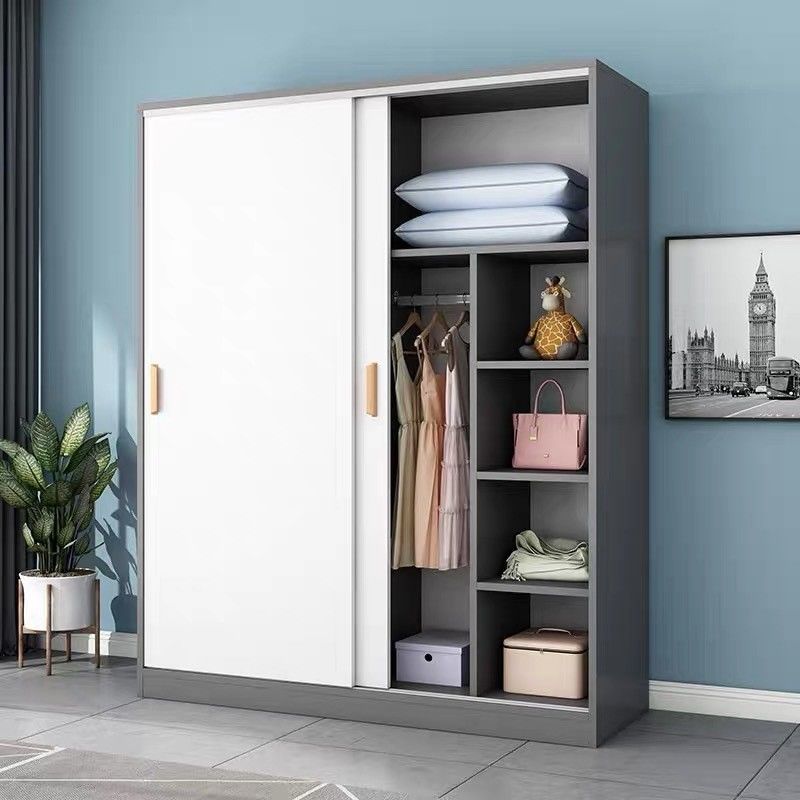 Moderno PANEL Extensible estilo de madera puerta corredera armario de almacenamiento armario para el dormitorio