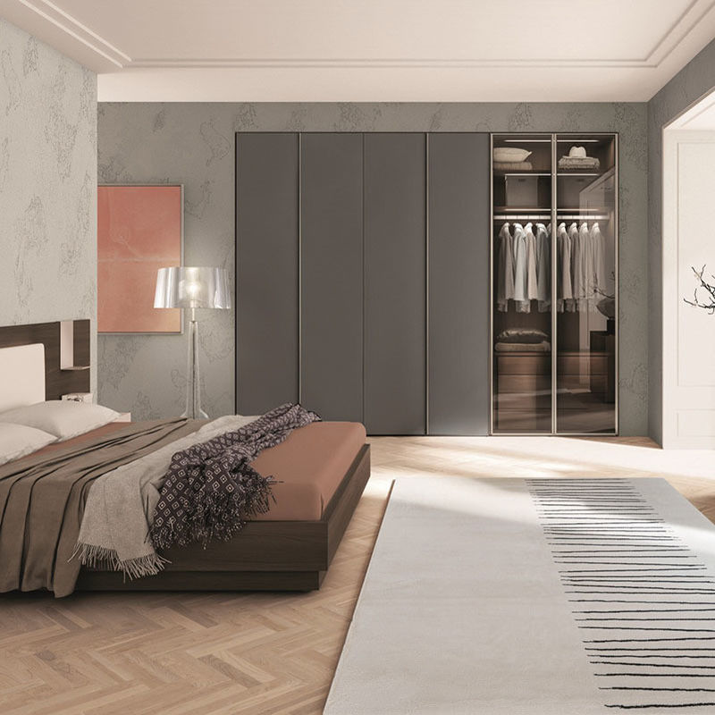Moderno PANEL Extensible estilo de madera puerta corredera armario de almacenamiento armario para el dormitorio