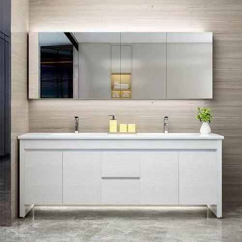 Color personalizado estilo mediterráneo Modular de pizarra de escritorio gabinetes de baño de vanidad