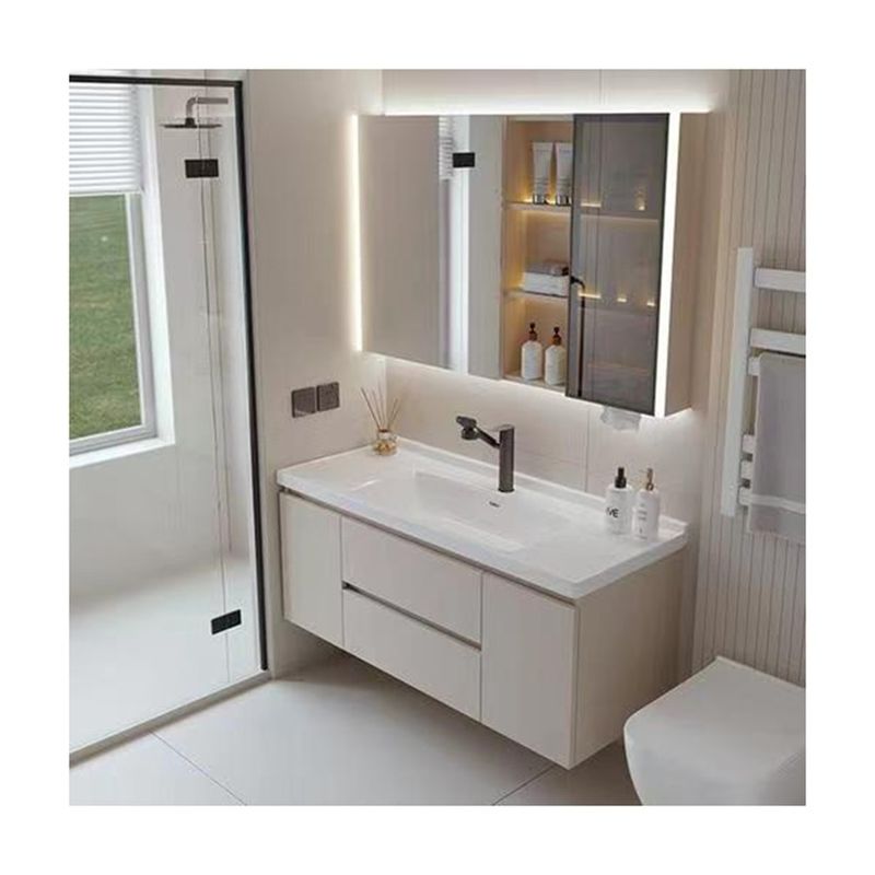 Home Baño gabinete de vanidad con luz y espejo de lujo madera Evkur Diseño Laca