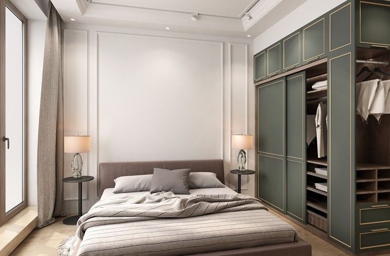 Muebles para el hogar Muebles de laca de madera Armario de puerta corredera para tamaño personalizado en blanco moderno