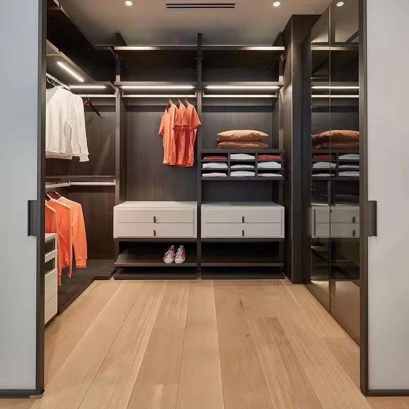 Armarios de estilo moderno para muebles de dormitorio personalizados en madera modular