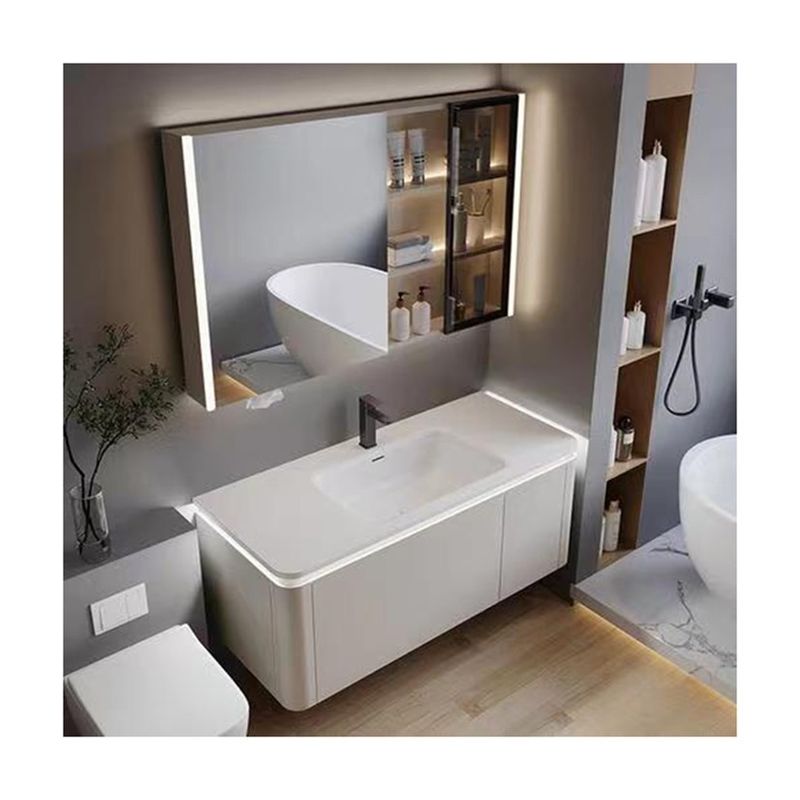 Apartamento Vanidad Combo Rectángulo de Melamina Moderno gabinete de baño 60 72 pulgadas gabinetes de espejos