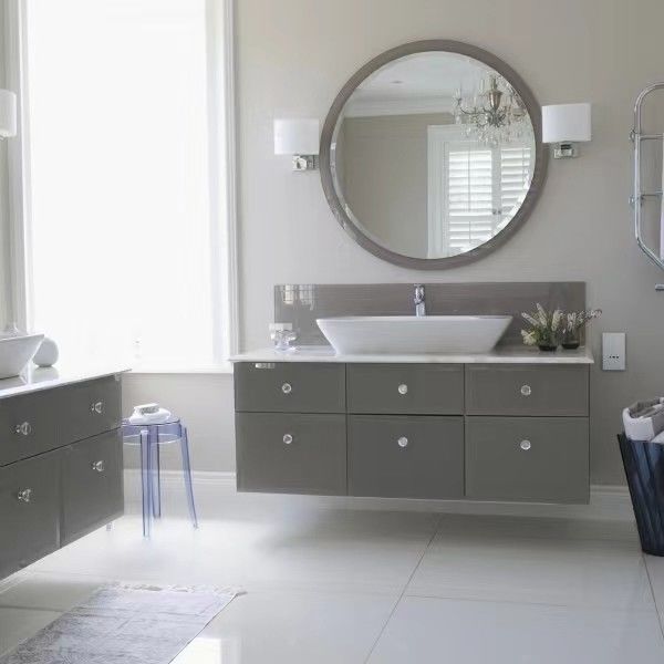 Apartamento Vanidad Combo Rectángulo de Melamina Moderno gabinete de baño 60 72 pulgadas gabinetes de espejos