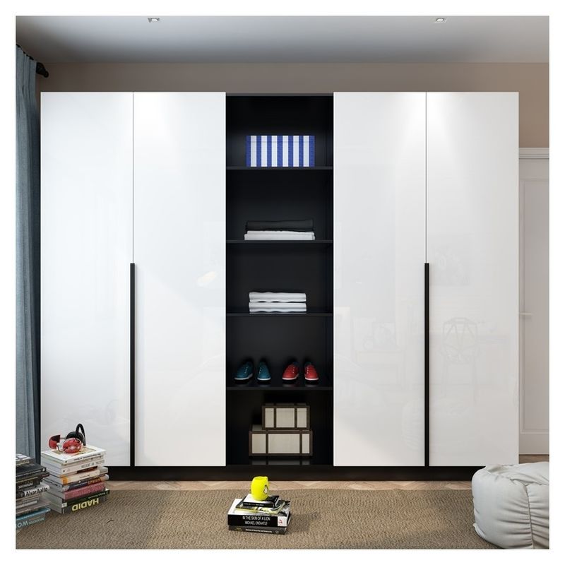 Villa puerta corredera armario de madera blanco tamaño personalizado para muebles de dormitorio modernos