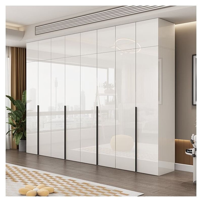 Diseño moderno MR HDF de cartón Laca blanca Armarios de madera para ropa Armarios de almacenamiento