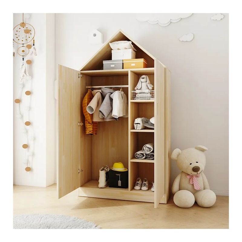 Moderno estilo MDF de madera niño Diseño fijable armario de dormitorio con armario de almacenamiento inteligente