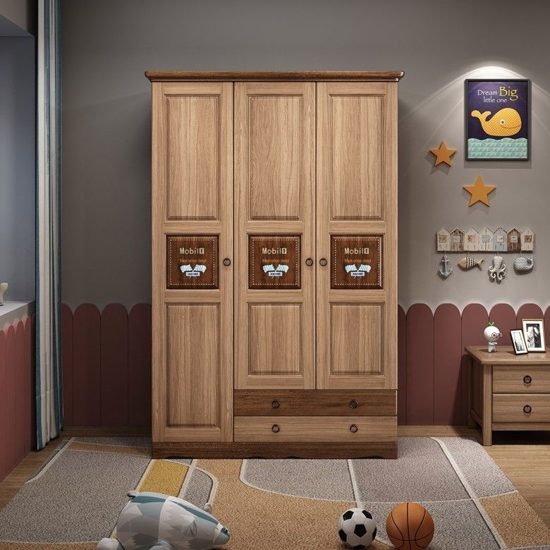 Moderno estilo MDF de madera niño Diseño fijable armario de dormitorio con armario de almacenamiento inteligente