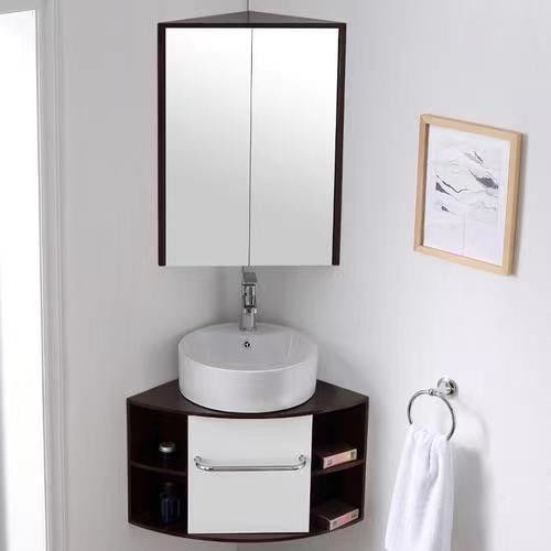 Cabinet de espejos de baño de madera china para el almacenamiento delgado en la pared montaje de la vanidad
