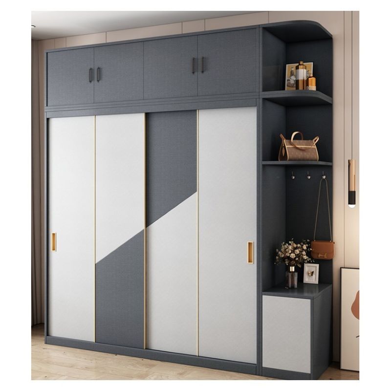 Diseño de ropa colgante de puerta única DIY Diseñador de armario para ropa en una villa moderna