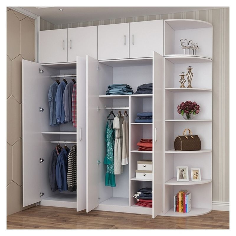 Diseño de ropa colgante de puerta única DIY Diseñador de armario para ropa en una villa moderna