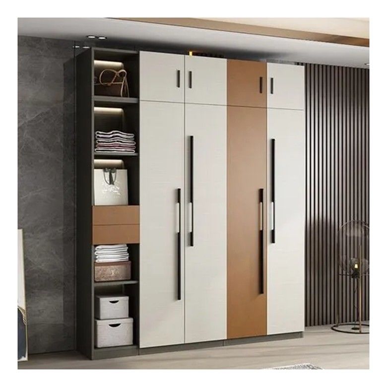 Diseño de ropa colgante de puerta única DIY Diseñador de armario para ropa en una villa moderna