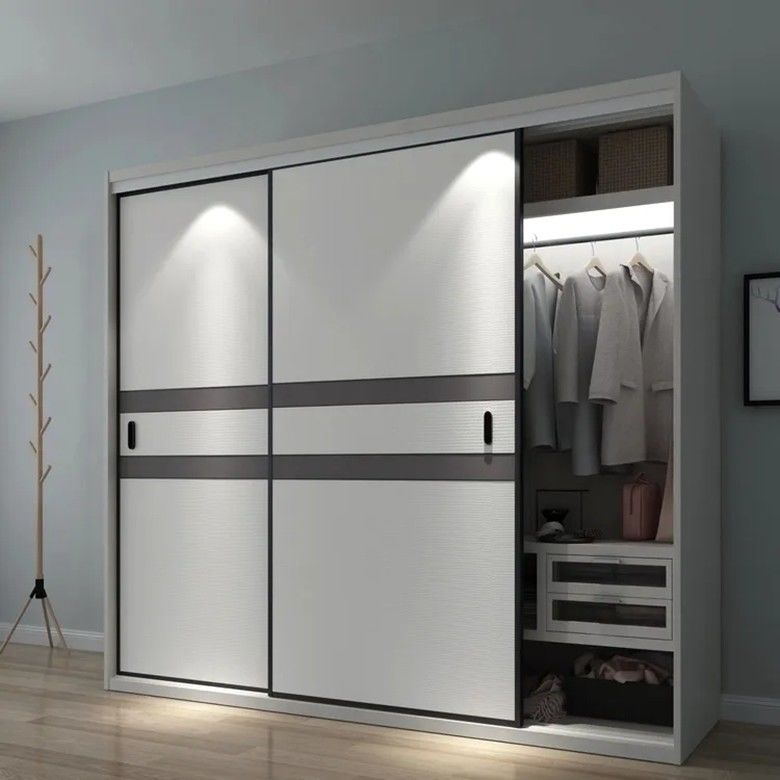 Armarios de MDF con puerta corredera para armarios de diseño más reciente