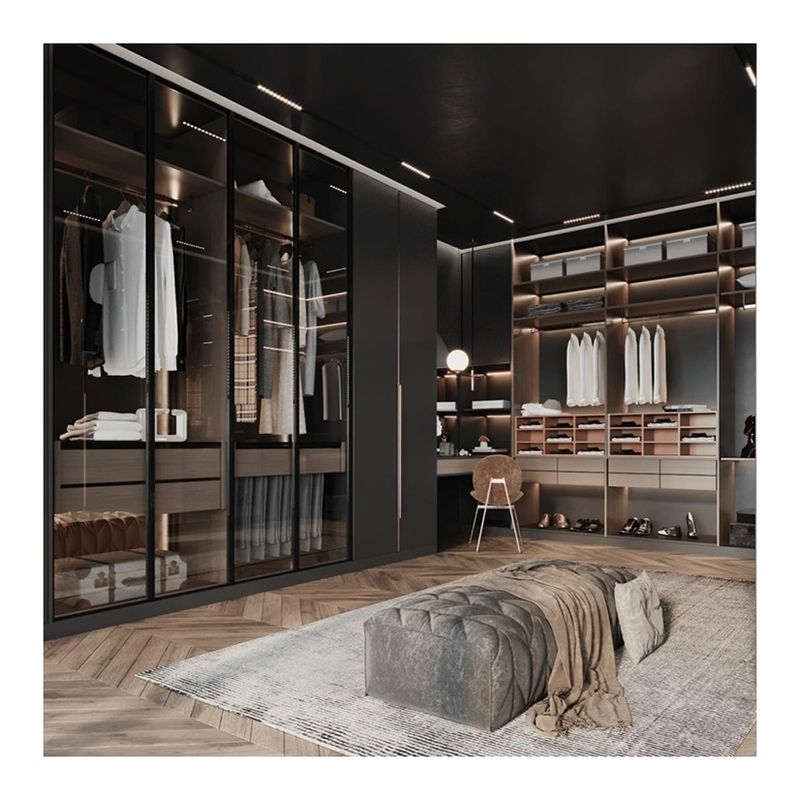 Combinación de dormitorios de madera de estilo moderno Armario para el hogar Apartamento de hotel Villa