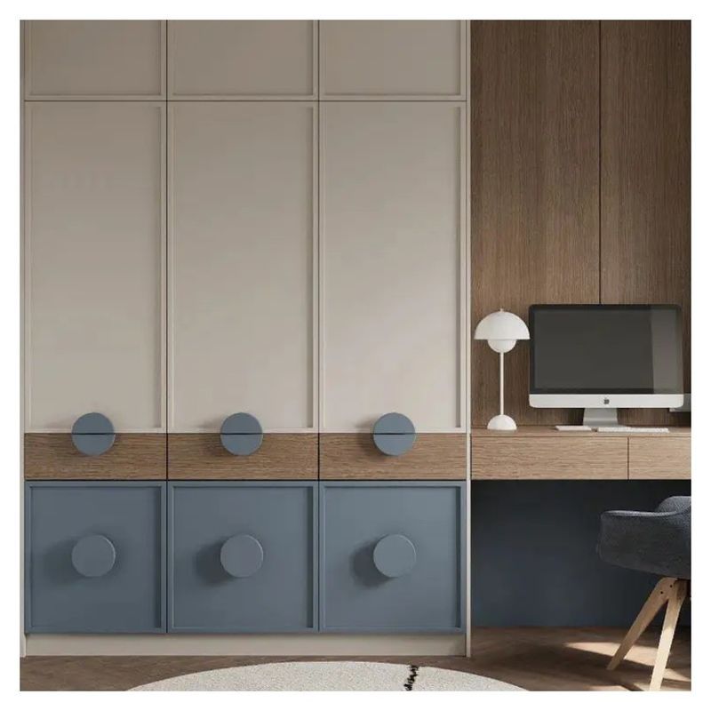 Muebles de armario de dormitorio azul para niños Armario PANEL estilo de madera Embalaje de correo N