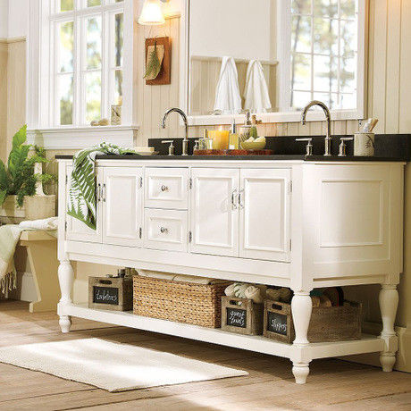 Apartamento Esencial Nave de vela Diseño de talla Espejo Blanco Cabinet colgante de la pared Cuarto de baño Set de vanidad