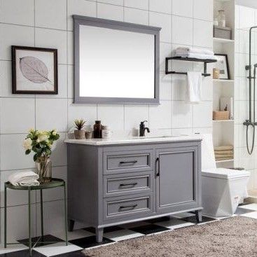 Vanidad de baño de estilo europeo con diseño sin mango y opciones de color personalizadas