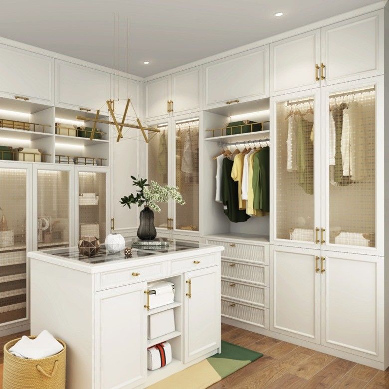 Almacenamiento versátil hecho simple con nuestra tendencia Francés elegante armario estilo de madera panel