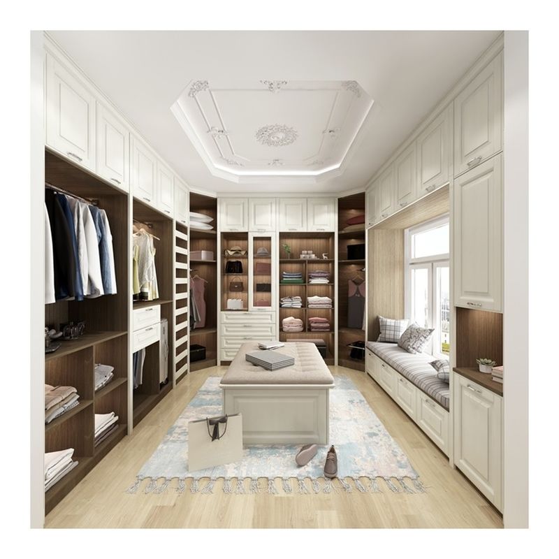 Armario de dormitorio contemporáneo con diseño de madera personalizado y tablero MR HDF